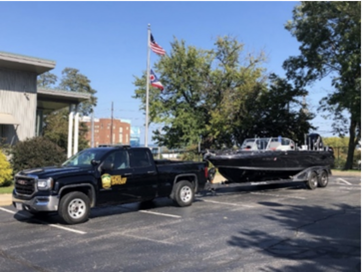 Chase Cominsky’s boat and trailer